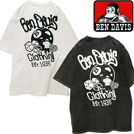 送料無料 [ベンデイビス] BEN DAVIS クルーネック 半袖Tシャツ ハッピーモチーフロゴ バックプリント メンズ レディース 胸ワンポイント 人気 おしゃれ カジュアル ブランド 大きめ 大きいサイズ 春夏 カットソー ギフト プレゼント ユニセックス 男女兼用