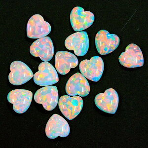�I�p�[�� �n�[�g�^ White 5mm 1�� Heart �z���C�g �ϔM�K���X�p �K���X�I�p�[�� �l���I�p�[�� opal �A�����J��