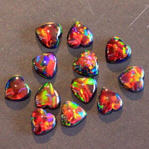 �I�p�[�� �n�[�g�^ Black 4mm 1�� Heart �u���b�N �ϔM�K���X�p �K���X�I�p�[�� �l���I�p�[�� opal �A�����J��