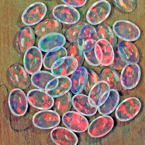 Ip[ ȉ~ I[o C{[ 3×5mm 1 gCAO zCg ϔMKXp KXIp[ lIp[ opal Rainbow Oval AJ