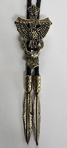 galcia BOLO-TIE "MEXICAN EAGLE" SUN MOON LOOP-TIE BRASS KVA@LVJ@C[O@zƌ@\ˁ@{^C@[v^C (24BTC-ME001BB)