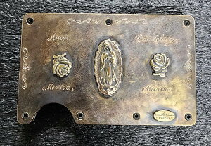 galcia MONEYCLIP CARDCASE GUADALUPE MARIA & ROSES" BRASS KVA@}l[Nbv@J[hP[X@^J@OA_[y}A@LVR@o@MEXICAN ACCESSORY LVJANZT[(24MC001BP)