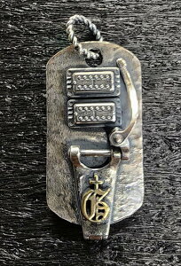 galcia PENDANT FILTER TORONE PICK UP & BIGSBY TREMOLO ARM DOG TUG SILVER & BRASS GRETSCH SKULL CROSSBONES XIII 13 �K���V�A�@�t�B���^�[�g�����@�s�b�N�A�b�v�@�r�O�X�r�[�@�g�������A�[���@�X�J���N���X�{�[���@�y��