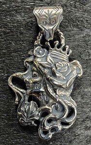 galcia PENDANT CATRINA MEXICO DAY OF THE DEAD SILVER BRASS MARIA AGAVE ROSE �K���V�A�@�y���_���g�@���҂̓��@�J�g���[�i�@�}���A�@�A�K�x�@�o�� (23NT-CTR001)