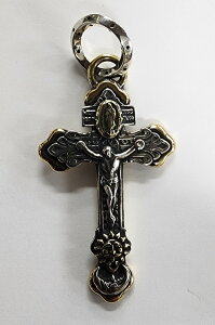 galcia CROSS " JHS & MARIA " SUN & MOON PRAYINGHANDS SILVER925 & BRASS KVA@W[UX@}A@zƌ@\ˁ@(NT-KC028BS)