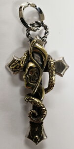 galcia / �K���V�A PENDANT HEAD SANTA MUERTE & SNAKE  SILVER 925 OWL SKULL CROSS MEXICANSKULL ���L�V�J���X�J�� �V���o�[ ���L�V�J�� �J���x�� �X�J�� �T���^���G���e�@���̏��_�@�t�N���E�@�N���X �y���_���g (2