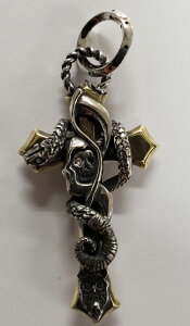 galcia / �K���V�A PENDANT HEAD SANTA MUERTE & SNAKE  SILVER 925 OWL SKULL CROSS MEXICANSKULL ���L�V�J���X�J�� �V���o�[ ���L�V�J�� �J���x�� �X�J�� �T���^���G���e�@���̏��_�@�t�N���E�@�N���X �y���_���g (2