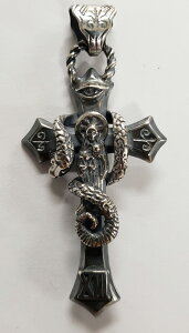 galcia / �K���V�A PENDANT HEAD SANTA MUERTE & SNAKE  SILVER 925 EYE OF PROVIDENCE CROSS �V���o�[ ���L�V�J�� �T���^���G���e�@�X�l�[�N�@�v���r�f���X�̖ځ@���̏��_�@�N���X �y���_���g (20NT-SSE001SS)