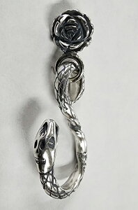 galcia PIERCE EARRING ROSE & SNAKE SILVER925 �K���V�A�@�s�A�X�@�C�������O�@�o���@�X�l�[�N�@(25P-RSN001S)