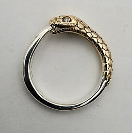 HΦS K10YELLOW GOLD & SILVER925 " OUROBOROS RING " DIAMOND SNAKE エイチファイエス　ウロボロスリング スネークリング ダイアモンド　K10イエローゴールド　＆　シルバー925　　(25HS-R-UB01-K10YG&SV) ※こちらの商品は受注生産になります。