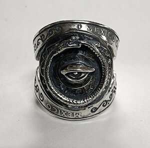 galcia / �K���V�A SILVER925 RING " EYE OF PROVIDENCE & OUROBOROS " MAYA CALENDER �V���o�[ �����O�@�v���r�f���X�̖ځ@�E���{���X �}���@�J�����_�[�@��@(22R-MCUE001SS)