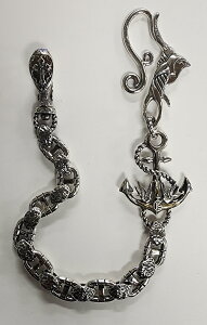 galcia WALLET CHAIN SILVER925 & BRASS SWALLOW ANCHOR �K���V�A�@�E�H���b�g�`�F�[���@���z�`�F�[���@�V���o�[�`�F�[�� �X�����[�@�c�o���@�A���J�[�@�d�@(25WCS-SW001SS)