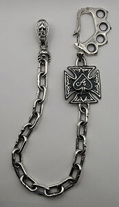 galcia WALLET CHAIN "KNUCKLE DUSTER & IRONCROSS" SPADE 13 SILVER925 KVA EHbg`F[@ibN_X^[@ACANX@Xy[h@Vo[925 (25WCS-NKD001SS)