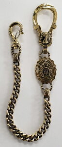 galcia / �K���V�A  HORSESHOE CONCHO & AGAVE WALLET CHAIN  BRASS HORSE HORSESHOE �u���X�@�^�J �R���`�� �A�K���F �z�[�X �z�[�X�V���[ ���S �n�� ���L�V�J�� �E�H���b�g �`�F�[�� (20WCB-CHA001BB) LENGTH:��34cm
