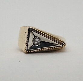 HΦS K10YG & SILVER925 DIAMOND 3mm " TRIANGLE RING " エイチファイエス　トライアングルリング　K10イエローゴールド　シルバー925　ダイアモンド　(25HS-R-TR01-K10YG&SV) ※こちらの商品は、受注製作品の為、3～4週間前後で発送になります。