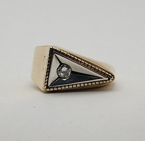 HS K10YG & SILVER925 DIAMOND 3mm " TRIANGLE RING " GC`t@CGX@gCAOO@K10CG[S[h@Vo[925@_CAh@(25HS-R-TR01-K10YG&SV) ̏íA󒍐ïׁA