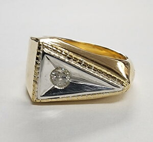 HS K18YG & SILVER925 DIAMOND 3mm " TRIANGLE RING " GC`t@CGX@gCAOO@K18CG[S[h@Vo[925@_CAh@(25HS-R-TR01-K18YG) ̏íA󒍐ïׁA3