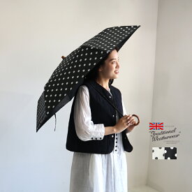 Traditional Weatherwear トラディショナルウェザーウェア FOLDING BAMBOO MINI フォールディングバンブーミニ A241SLGGO0259BU 折りたたみ傘 晴雨兼用 雨傘 日傘 UVカット 水玉 ドット
