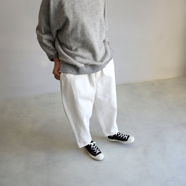 TANG タング 綿麻デニムテーパードパンツ 2025413 1925410 レディース 春夏 秋冬 オールシーズン イージーパンツ クロップドパンツ ワークパンツ ワイドパンツ ジーンズ ゆったり コットン リネン galette store スタディオクリップ ウエストゴム紐 綿麻クロップドパンツ Lサイズ