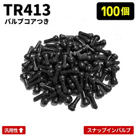 TR413 100個 タイヤ エアバルブ ゴムバルブ　バルブコア キャップ付き チュ-ブレス 100個セット 普通車 軽自動車 ホイール エアバルブ クローム