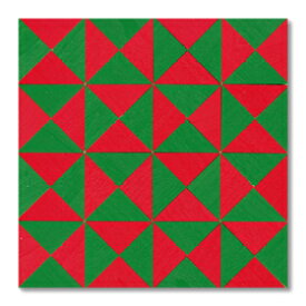 童具館 マグネットモザイク45四角CS(1/4直角二等辺三角形 緑・赤)