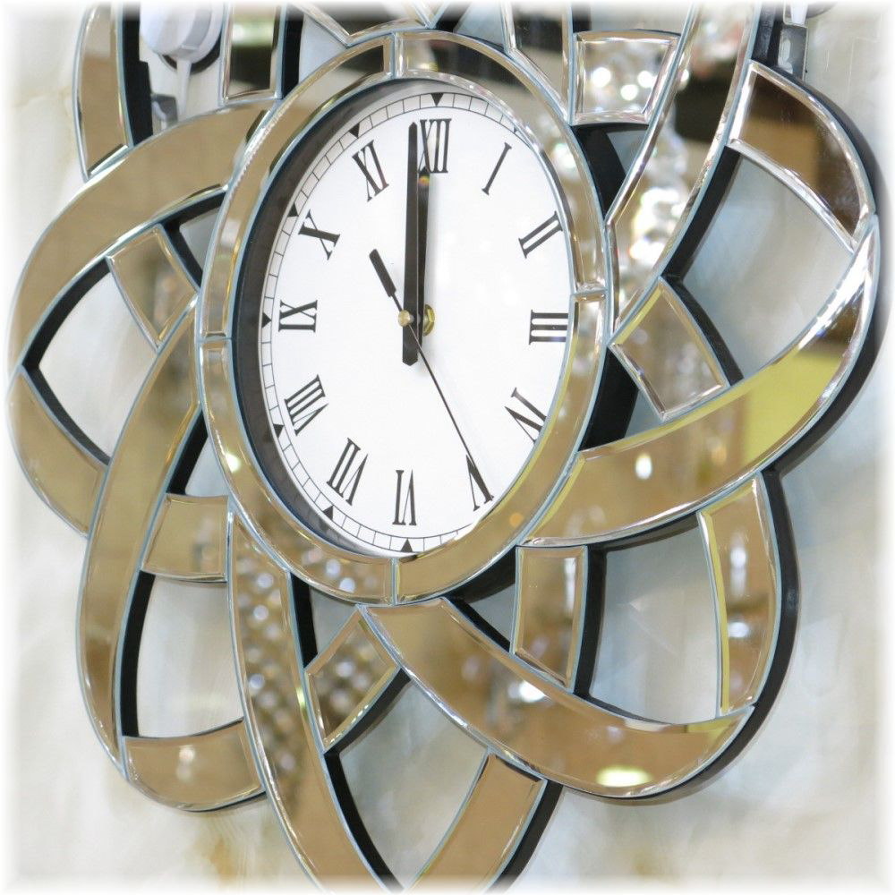 楽天市場】【期間限定pt6倍】豪華なデザイン ミラー装飾 壁掛け時計