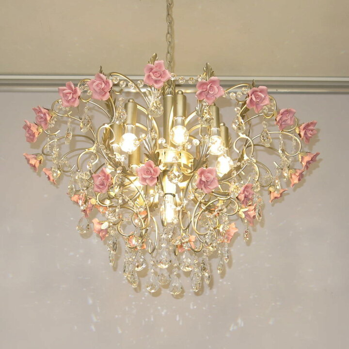 楽天市場】【期間限定pt3倍】 1年保証 シャンデリア 薔薇モチーフ LED 