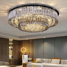 【期間限定pt3倍】大型クリスタルシャンデリア LED付 照明 照明器具 天井直付灯 豪華 シンプル ガラス 北欧 おしゃれ リビング ダイニング スワロフスキー風 店舗 会社 ホテル 天井照明