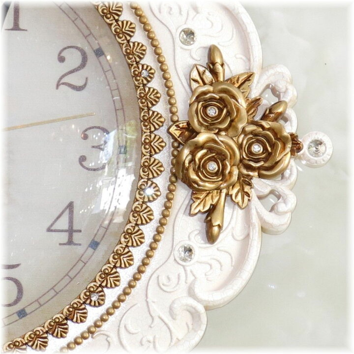 楽天市場 時計 壁掛け 壁掛け時計 時計 ウォッチ 壁時計 掛け時計 振り子時計 ウォールクロック 豪華 安い 北欧 アンティーク おしゃれ 可愛い 時計 アナログ 和室 洋室 送料無料 新品 可愛い 薔薇 モチーフ アンティーク 壁掛け時計 アンティーク ガレ