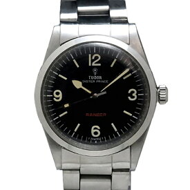 ★海外随一価格 29万★【USED】 TUDOR - チューダー　チュードル　オイスター プリンス　9050　スモール ローズ　小薔薇 バラ　貴重　赤 レンジャー　1960年代製　黒 ブラック ダイヤル　オーバーホール　SS　自動巻　美品　メンズ　ボーイズ　アンティーク 腕時計 【中古】