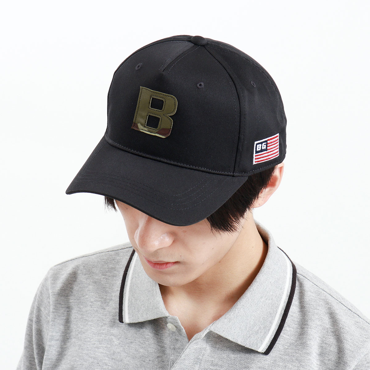 セール＆特集＞ 日本正規品 ブリーフィング ゴルフ キャップ BRIEFING GOLF MENS CAMO INITIAL CAP 帽子  ゴルフキャップ フリーサイズ メンズ BRG223M81