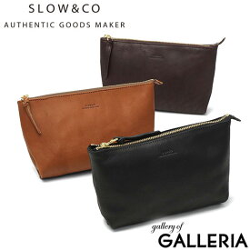 【最大60倍 15日10時迄】 ノベルティ付 SLOW ポーチ メンズ レディース 小物入れ ブランド レザー Mサイズ スロウ マチ付き マチ 革 本革 おしゃれ シンプル ギフト プレゼント ファスナー 黒 日本製 bono Pouch M 300S17C