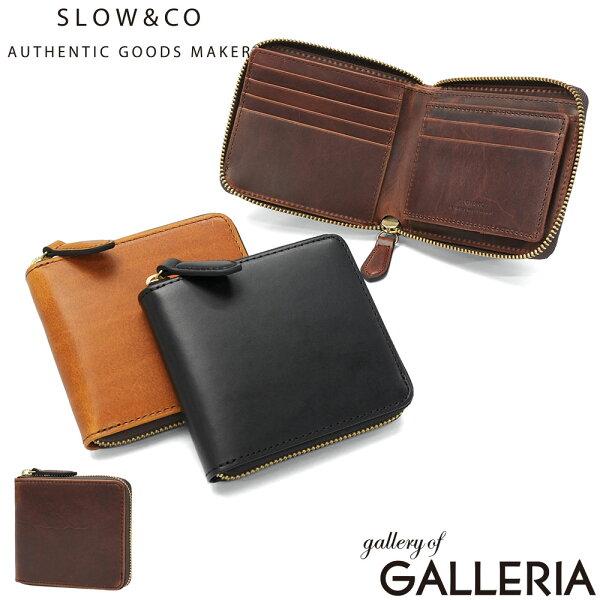 【最大68倍 9/10限定】 ノベルティ付 SLOW 二つ折り財布 レディース メンズ box型小銭入れ 札 小銭 本革 スロウ 財布 ミニ財布 革 牛革 ブランド ファスナー 大人 小銭入れあり ラウンドファスナー 日本製 herbie round short wallet SO660G-2 SO660G