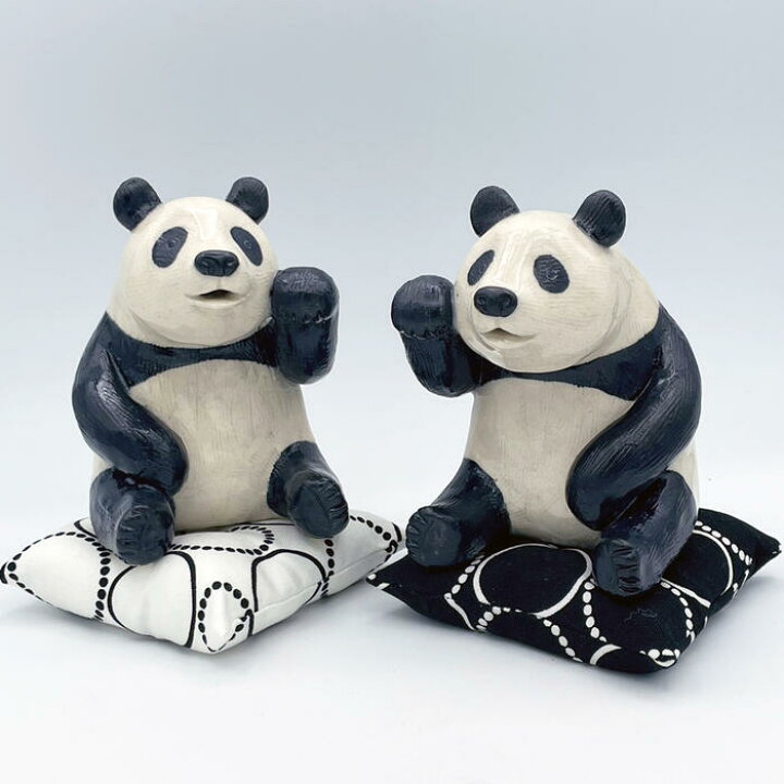 楽天市場】かわいい 対招きパンダ ま工房 牧田亮 作家 手作 贈り物  