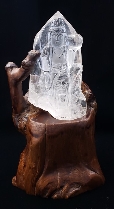 水晶 観音像彫刻品 ブラジル産 天然石（原石）