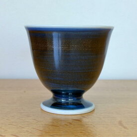 砥部焼 DEEP NAVY ワインカップ小　作家愛媛県無形文化財　二宮好史/五松園窯（ごしょうえんがま）
