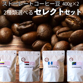 【KAFFA ストレート コーヒー豆 セレクトセット 】◆お好みの400gストレートコーヒー豆を2種類選べる♪800g（400g×2p）【送料無料】ただし沖縄県600円が別途かかります。