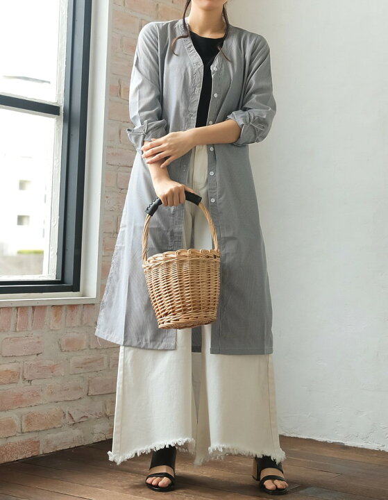 楽天市場 着こなし自由自在デザインロングシャツmサイズ マルチウェイノーカラーロングシャツ レディース 春 夏 Vネック チュニック サイドスリット ウエストリボン マキシシャツワンピース Re Edit リエディ