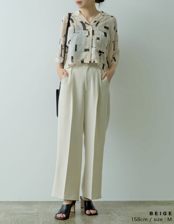 楽天市場 気分を変える柄シャツコーデをmサイズ アルファベット柄シアー開襟シャツ レディース 春 夏 シャツ 開襟シャツ 総柄シャツ シアーシャツ シフォン アルファベット柄 トップス 半袖 Re Edit リエディ