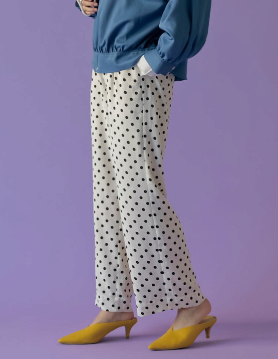 楽天市場 Sc M Lサイズ 22s S Collection 低身長サイズ有 ドット柄ストレートパンツ レディース 春 夏 パンツ ストレートパンツ ドット柄 水玉 セットアップ対応 Re Edit リエディ