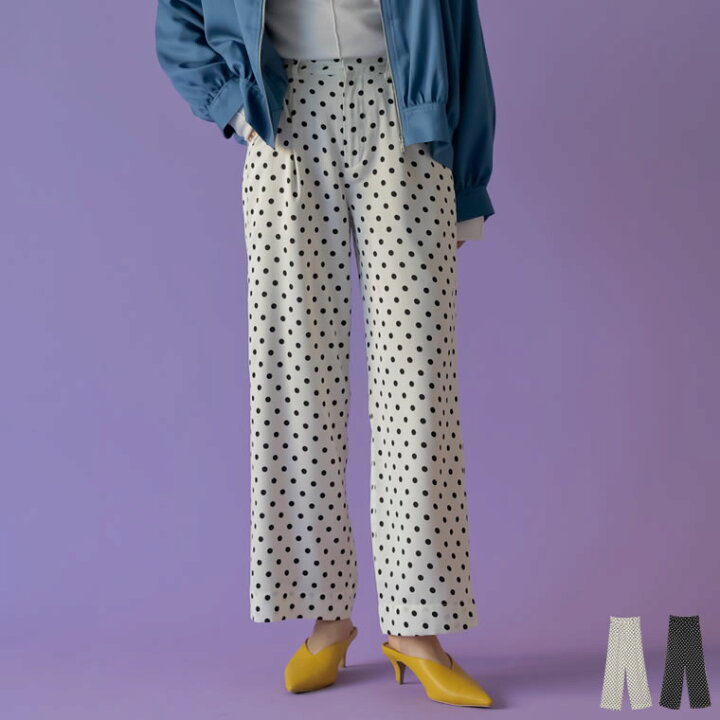 楽天市場 Sc M Lサイズ 22s S Collection 低身長サイズ有 ドット柄ストレートパンツ レディース 春 夏 パンツ ストレートパンツ ドット柄 水玉 セットアップ対応 Re Edit リエディ