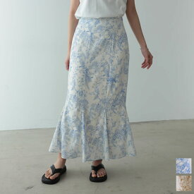 【全品2BUY15%OFFクーポン】【SUMMER FAIR】SC/M/Lサイズ [2022S/S COLLECTION][低身長サイズ有]ヴィンテージボタニカル柄マーメイドスカート レディース 春 夏 / スカート マーメイドスカート 花柄 セットアップ