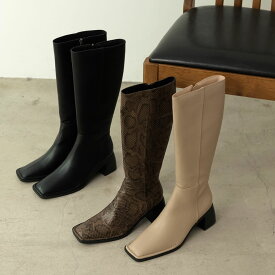 【OUTLET】S/M/Lサイズ [WINTER COLLECTION]スクエアトゥステッチスリムロングブーツ レディース 秋 冬 シューズ ブーツ ロングブーツ 靴 スクエアトゥ ステッチデザイン ヒールブーツ