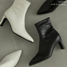 【全品MAX20%OFFクーポン】S-3Lサイズ [ WINTER COLLECTION][大きいサイズ有]ポインテッドトゥスタッズデザインブーツ レディース 秋 冬 / シューズ ブーツ ブーツ シューズ 靴 スタッズ ミドルブーツ