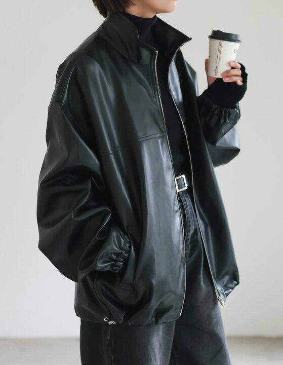 楽天市場】【全品2BUY15%OFFクーポン】フェイクレザースタンドカラー 