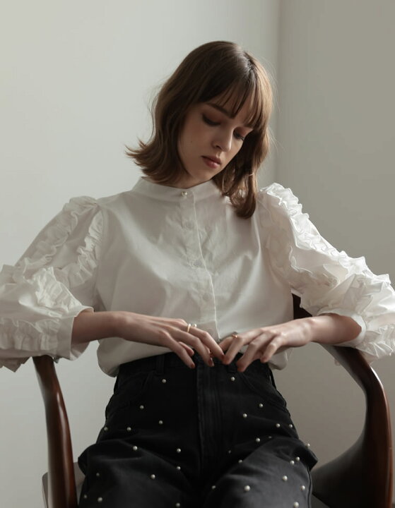 楽天市場】M/Lサイズ [2023A/W COLLECTION][MEISM by Re:EDIT]フリル  