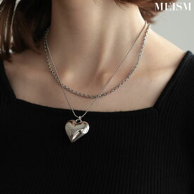 【全品MAX1,500円OFFクーポン】[2023-24 WINTER PRE ORDER][MEISM by Re:EDIT]ハート×チェーン2連ネックレス[返品交換不可] レディース 秋 冬 / アクセサリー ネックレス ハートネックレス チェーンネックレス 2連ネックレス ハートモチーフ