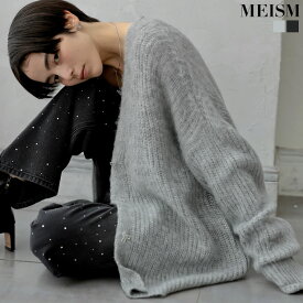 【限定！50%OFFクーポンで2999円】[MEISM by Re:EDIT]リボンボタンシャギーニットカーディガン レディース 秋 冬 リエディ トップス カーディガン ニット ミドル丈 リボンボタン シャギーニット フェザーニット オーバーサイズ[20260115CP]
