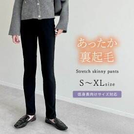裏起毛ストレッチスキニーパンツ レディース 秋 冬 リエディ / パンツ スキニーパンツ スリットパンツ センタースリット ストレッチパンツ 裏起毛パンツ 裏起毛 ストレッチ レギンス オフィスカジュアル 通勤 低身長[mb]