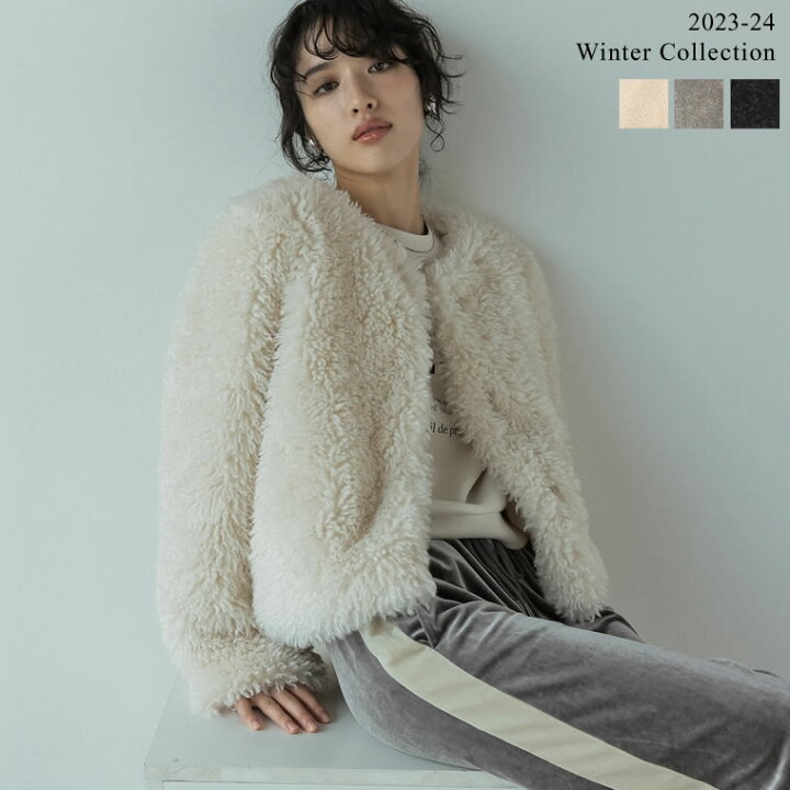 楽天市場】M/Lサイズ チベットライクフェイクファーショート丈ノー  